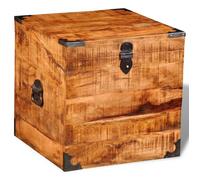 vidaXL Coffre de rangement cubique Bois massif de manguier