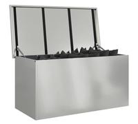 vidaXL Coffre de rangement extérieur 100 x 50,5 x 50 cm Argent Acier résistant aux intempéries