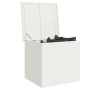 vidaXL Coffre de rangement extérieur Acier 55 x 50,5 x 50 cm Blanc, résistant aux intempéries