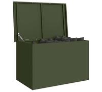 vidaXL Coffre de Rangement de Jardin Acier 80 x 50,5 x 50 cm 175 L, Solution de Rangement pour Jardin et terrasse, boîte résistant aux intempéries, Organisateur métallique Robuste