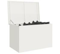vidaXL Boîte de rangement extérieure acier 80×50,5×50cm Blanc – Résistant aux intempéries – Lift à gaz