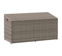 vidaXL Boîte de rangement de jardin gris 110x50x58 cm résine tressée, coffre de rangement de jardin, boîte de rangement de coussin d'extérieur, meuble d'extérieur