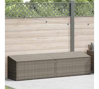 vidaXL Coffre de rangement de jardin Gris 220x50x58 cm Poly rotin