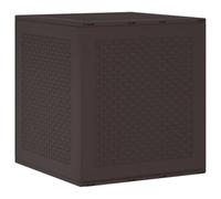 vidaXL Coffre de Rangement extérieur Moyen Marron en Plastique Durable pour Outils et Accessoires Anti-UV Design cubique Moderne 55X52.5X57Cm Solutions bac texturé conteneur