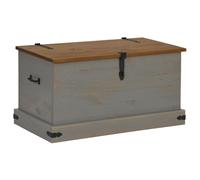 vidaXL Coffre de rangement HALDEN gris 91x48x47 cm bois massif pin