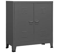vidaXL Coffre de Rangement Industriel Armoire de Rangement Étagère Stockage Meuble de Bureau Maison Intérieur Anthracite 90x40x100 cm Acier