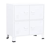vidaXL Classeur Industriel Armoire de Bureau Stockage de Fichiers Armoire de Stockage Armoire de Classement Meuble de Classement Blanc 75x40x80 cm Acier