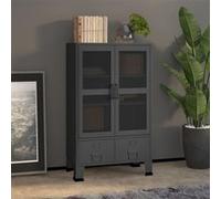 vidaXL Coffre de Rangement Industriel Armoire de Rangement Étagère Stockage Meuble de Bureau Maison Intérieur Anthracite 70x40x115 cm Métal Anthracite G