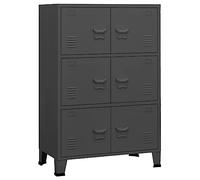 vidaXL Coffre de Rangement Industriel Armoire de Rangement Étagère Stockage Meuble de Bureau Maison Intérieur Anthracite 75x40x115 cm Métal