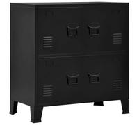 vidaXL Coffre de rangement industriel Noir 75x40x80 cm Acier 145358