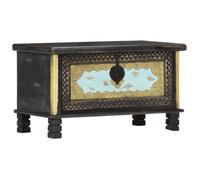 vidaXL Coffre de rangement Noir 80x40x45 cm Bois de manguier massif