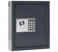 vidaXL Coffre-fort à serrure à clavier Gris gunmetal Acier, Chrome Moyen