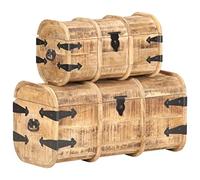vidaXL Coffres de rangement 2 pcs Bois de manguier massif