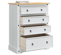 vidaXL Coffres de Rangement Blanc 92 x 48 x 114 cm Bois de Pin Massif, Coffres de Rangement rectangulaires, Solution Solide pour l'intérieur, mobilier en pin Moderne pour Organiser la Maison