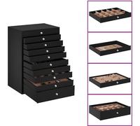 vidaXL Coffret à bijoux 10 couches avec supports pour montres noir