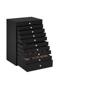 vidaXL Coffret à bijoux 10 niveaux avec supports pour montres Noir 29 x 20,