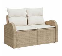 vidaXL Coffret de canapés de Jardin avec Coussins | Arrangements de sièges 5 pièces en Poly Rattan Beige, Design modulable, Pieds Ajustables, idéal pour l'extérieur et Les soirées sur la terrasse