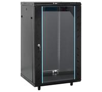 vidaXL Coffret de réseau 18U 19" IP20 60x60x100 cm Noir Acier laminé à froid panneaux amovibles