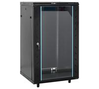 vidaXL Coffret de réseau 18U 19" IP20 Noir 60x60x100 cm, Coffret de réseau sur Pied, Armoire de données, Support de réseau