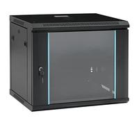 vidaXL Coffret réseau mural 9U – Acier laminé à froid, panneaux latéraux amovibles, 600×450×510 mm