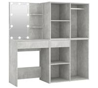 vidaXL Coiffeuse à LED 3082030 avec 2 armoires Gris béton