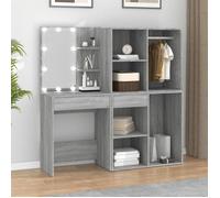 vidaXL Coiffeuse à LED avec armoires 3120189 – Sonoma Bois d'ingénierie Gris