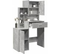 vidaXL Coiffeuse avec armoire gris béton 80x35x132 cm