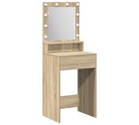 vidaXL Coiffeuse avec éclairage LED en chêne Sonoma, 50x41x135 cm