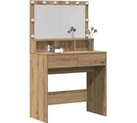 vidaXL Coiffeuse avec étagère en chêne artisanal 80 x 41 x 134,5 cm