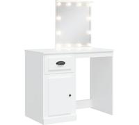 vidaXL Coiffeuse avec lampes LED blanc 90x42x132,5 cm