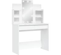 vidaXL Coiffeuse avec lampes LED blanc 96x40x142 cm