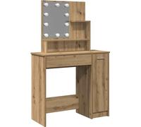 vidaXL Coiffeuse avec lampes LED Chêne Artisan 86,5x35x136 cm