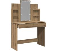 vidaXL Coiffeuse avec lampes LED Chêne Artisan 96x40x142 cm