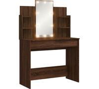vidaXL Coiffeuse avec lampes LED Chêne brun 96x40x142 cm
