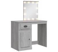 vidaXL Coiffeuse avec lampes LED Gris Sonoma 90x42x132,5 cm