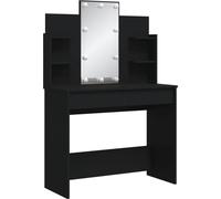 vidaXL Coiffeuse avec lampes LED noir 96x40x142 cm