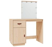 Vidaxl Coiffeuse Avec Led 95x50x133,5 Cm Bois De Pin Massif Multicolore
