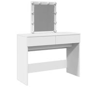 Vidaxl Coiffeuse Avec Led Blanc 100x40x130 Cm Blanc