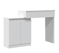 vidaXL Coiffeuse avec LED Blanc 115x37x110,5 cm, Table de Maquillage, Coiffeuse de Chambre à Coucher, Coiffeuse avec Miroir, Bureau de Maquillage