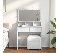Vidaxl Coiffeuse Avec Led Blanc 80x41x134,5 Cm Multicolore