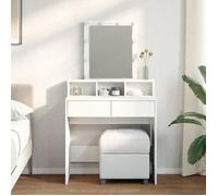 vidaXL Coiffeuse 848178 avec LED et miroir blanc 80x41x144,5 cm