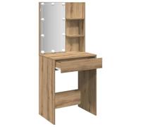 vidaXL Coiffeuse Chêne artisanal LED RVB – 1 tiroir – 60 x 40 x 140 cm
