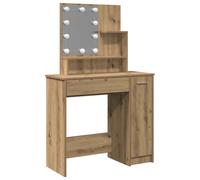 vidaXL Coiffeuse chêne artisanal avec LED 86,5x35x136 cm Marron G