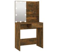 Vidaxl Coiffeuse Avec Led Chêne Marron 74,5x40x141 Cm Multicolore