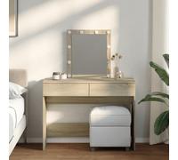 vidaXL Coiffeuse avec LED chêne sonoma 100x40x130 cm, table de maquillage, coiffeuse de chambre à coucher, coiffeuse avec 848194 Beige G