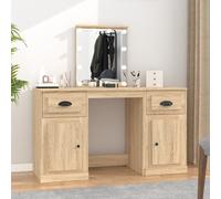 Coiffeuse avec LED Table Cosmétique Bureau de Maquillage Gris Béton vidaXL