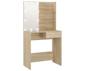vidaXL Coiffeuse avec LED chêne Sonoma 74,5x40x141cm Bois d'ingénierie