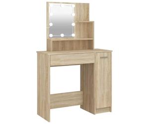 vidaXL Coiffeuse avec LED chêne Sonoma 86,5x35x136 cm