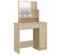 Vidaxl Coiffeuse Avec Led Chêne Sonoma 86,5x35x136 Cm Multicolore