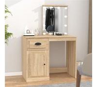Vidaxl Coiffeuse Avec Led Chêne Sonoma 90x50x132,5cm Bois D'ingénierie Multicolore